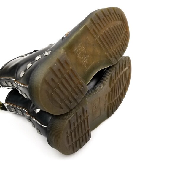 RARE Dr. Martens Studded Black Rolled Vintage Smooth High Top Boots Women's 6 - Picture 7 of 10